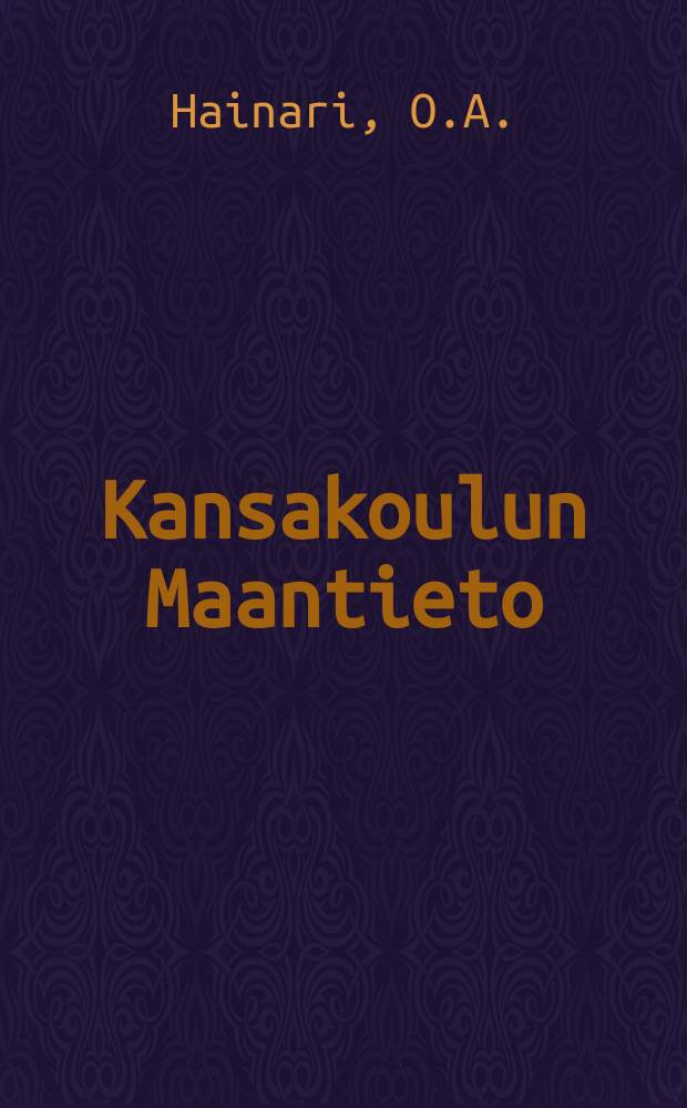 Kansakoulun Maantieto