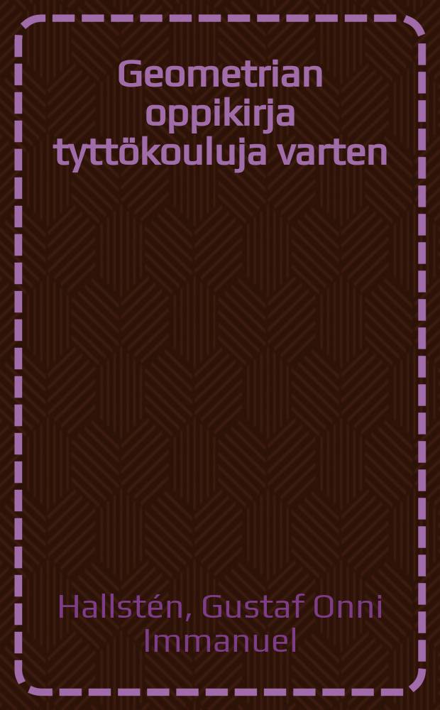 Geometrian oppikirja tyttökouluja varten