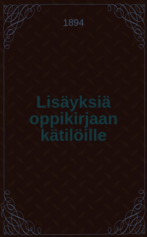 Lisäyksiä oppikirjaan kätilöille