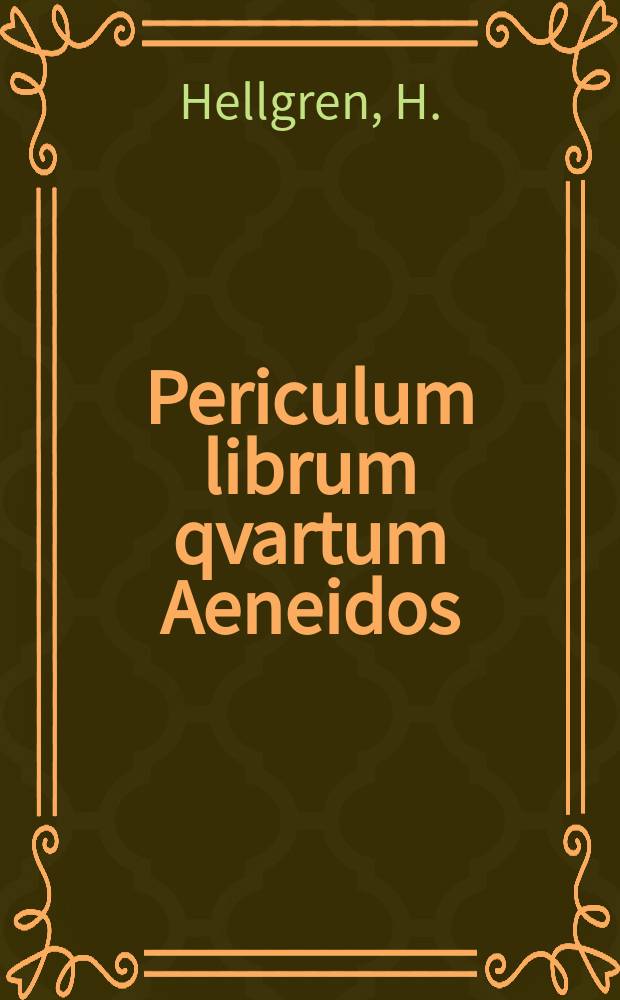 Periculum librum qvartum Aeneidos