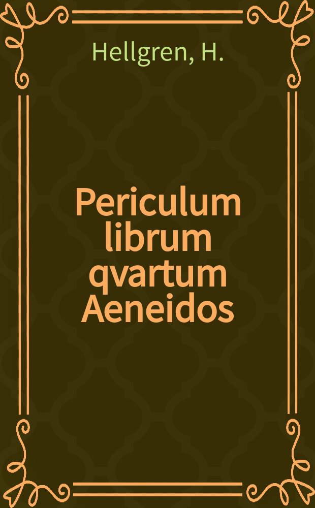 Periculum librum qvartum Aeneidos