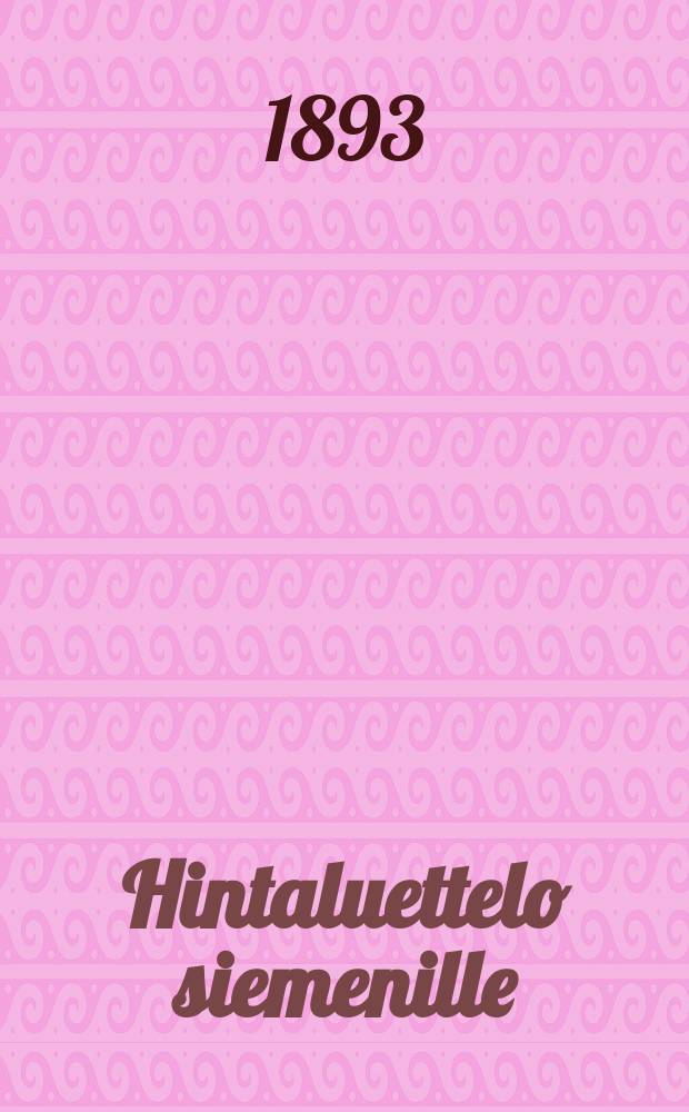 Hintaluettelo siemenille