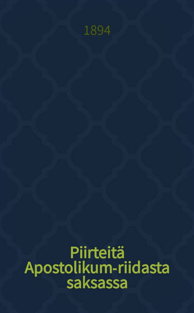 Piirteitä Apostolikum-riidasta saksassa