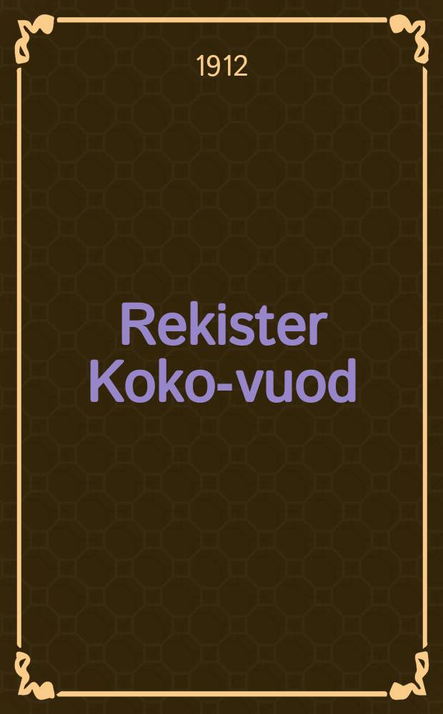 Rekister Koko-vuod