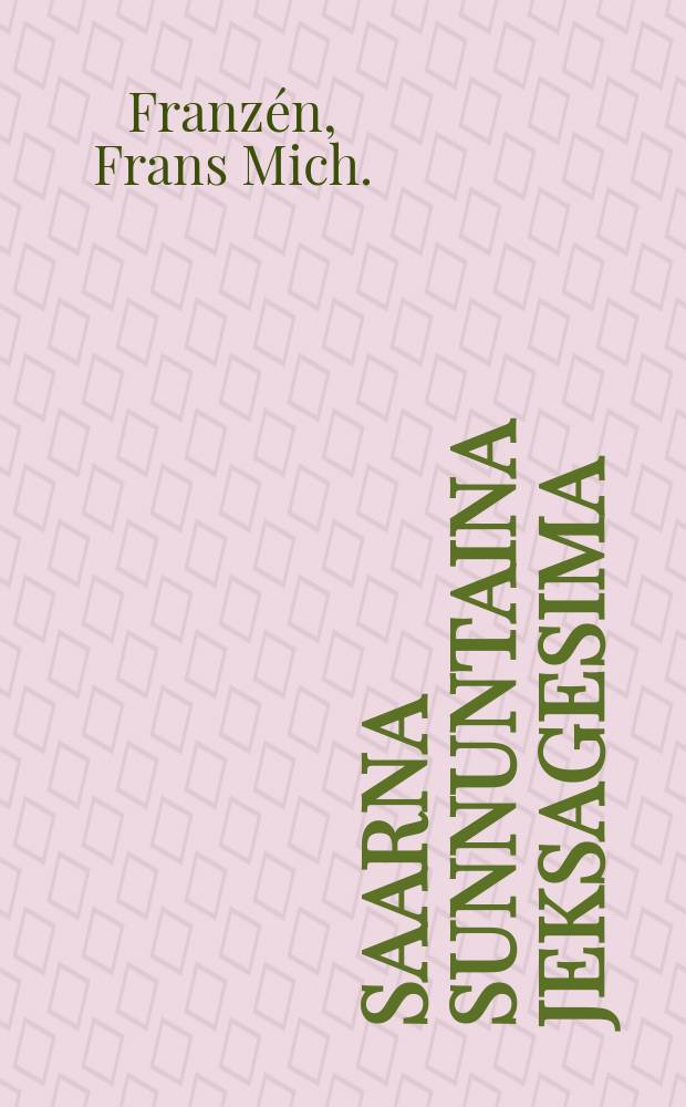 Saarna sunnuntaina Jeksagesima