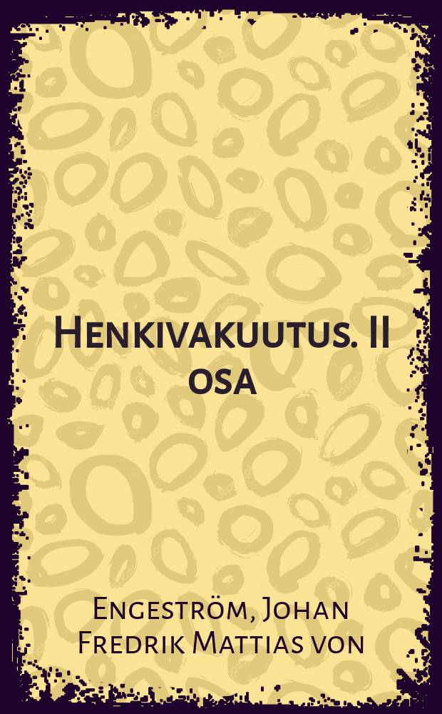 Henkivakuutus. II osa