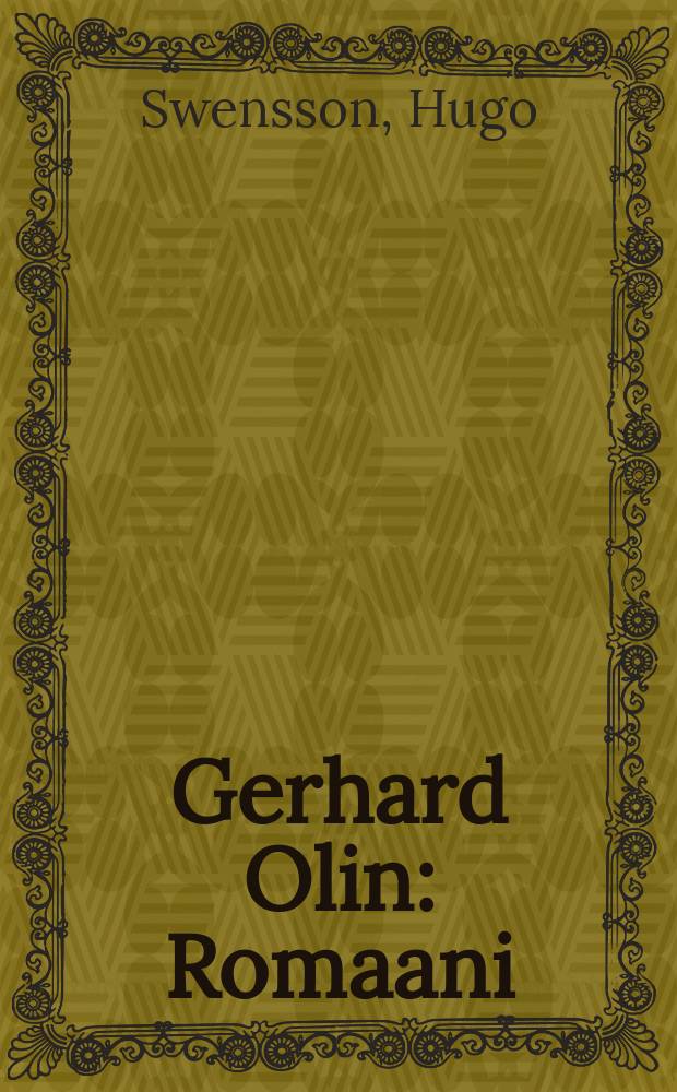Gerhard Olin : Romaani