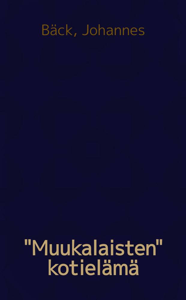 "Muukalaisten" kotiel&auml;m&auml; : Rukouskirja niille "walituillemuukalaisille", joilla jo muukalaisuutensa aikana on kotinsa jakanssak&auml;ymisens&auml; taiwaassa; sek&auml; Lyhyt selitys rukouksesta