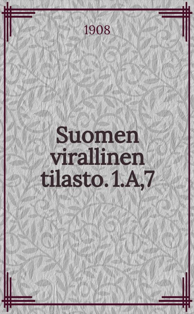 Suomen virallinen tilasto. 1.A,7 : Kauppa