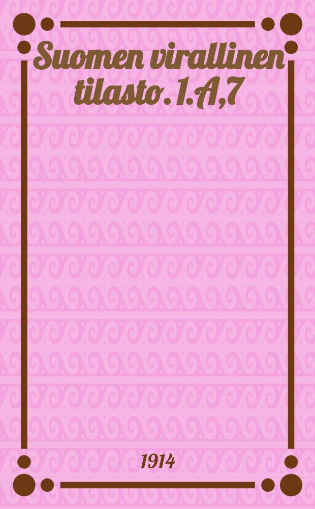 Suomen virallinen tilasto. 1.A,7 : Kauppa