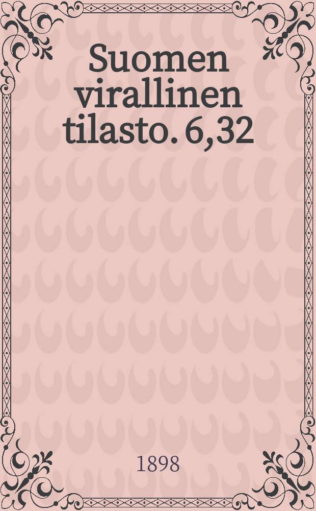 Suomen virallinen tilasto. 6,32 : V&auml;kiluvun tilastoa