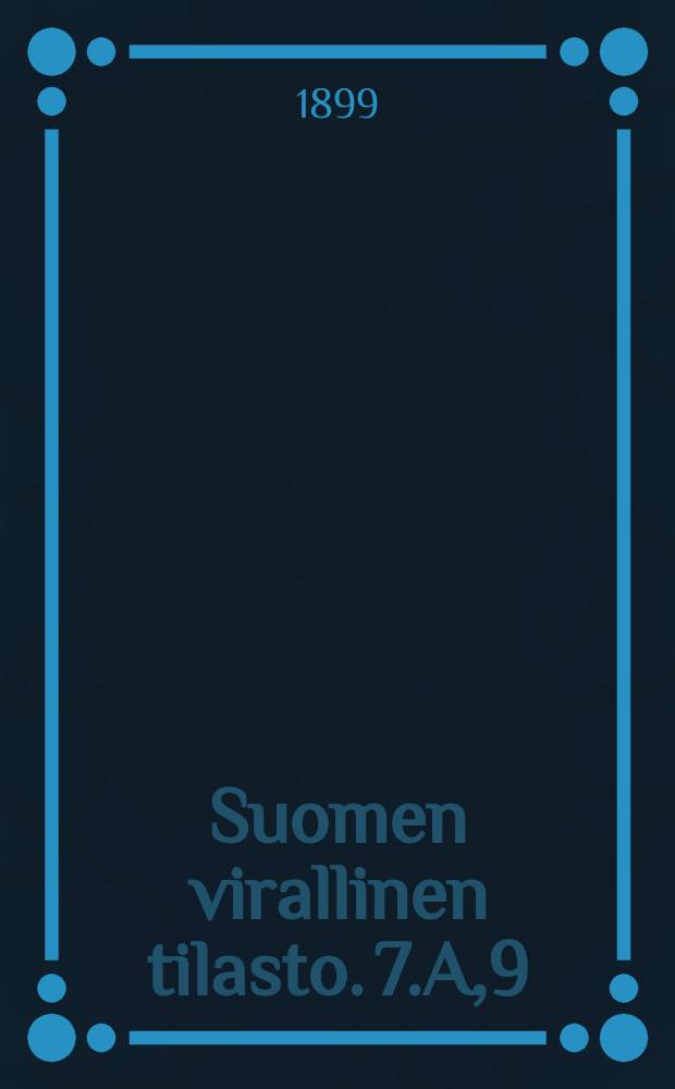 Suomen virallinen tilasto. 7.A,9 : Säästöpankkitilasto