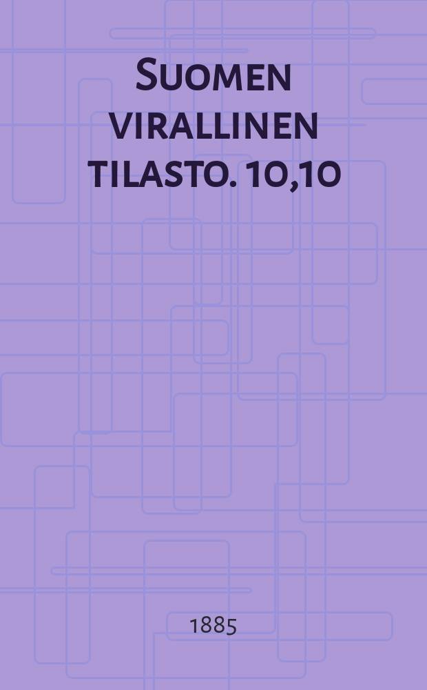 Suomen virallinen tilasto. 10,10 : Suomenmaan kansanopetuksen tilasto