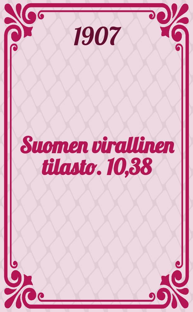 Suomen virallinen tilasto. 10,38 : Suomenmaan kansanopetuksen tilasto