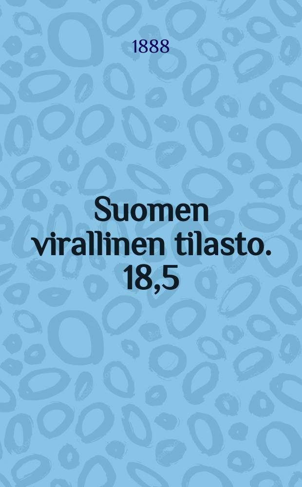Suomen virallinen tilasto. 18,5 : Teollisuustilastoa