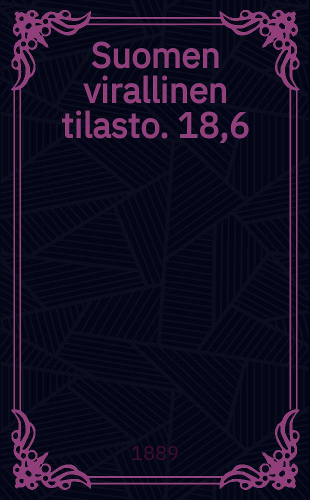 Suomen virallinen tilasto. 18,6 : Teollisuustilastoa
