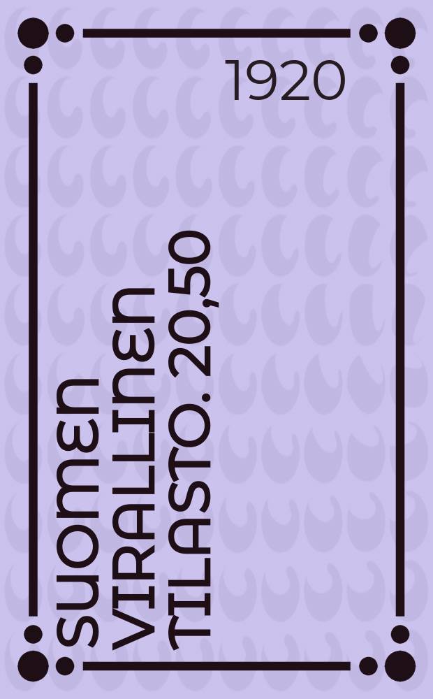 Suomen virallinen tilasto. 20,50 : Rautatietilasto