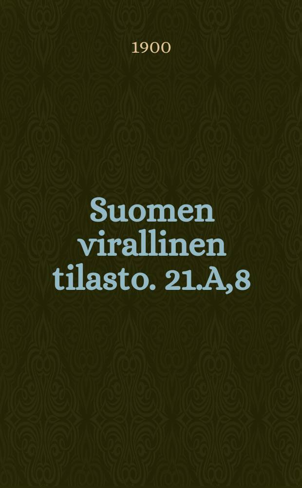 Suomen virallinen tilasto. 21.A,8 : Köyhäinhoito-tilasto
