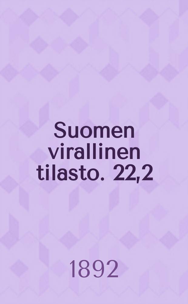 Suomen virallinen tilasto. 22,2 : Oikeustoimi