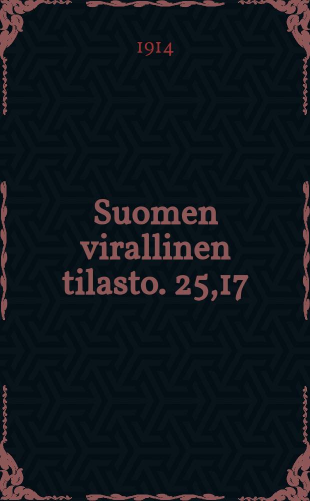 Suomen virallinen tilasto. 25,17 : Panttilainaus-tilasto