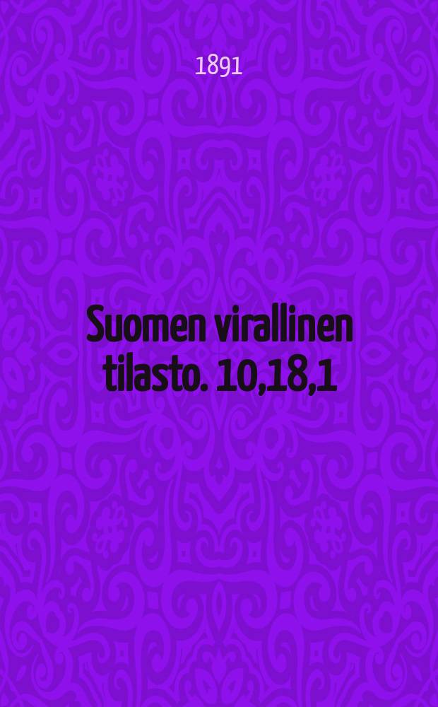 Suomen virallinen tilasto. 10,18,1 : Suomenmaan kansanopetuksen tilasto