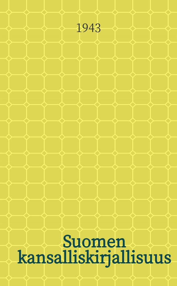 Suomen kansalliskirjallisuus : valikoima suomen kirjallisuuden huomattavimpia tuotteita. 3 : Vanhaa kansanrunoutta julkaistuna alkuperäisten kirjaanpanojen mukaan