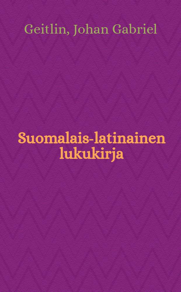 Suomalais-latinainen lukukirja