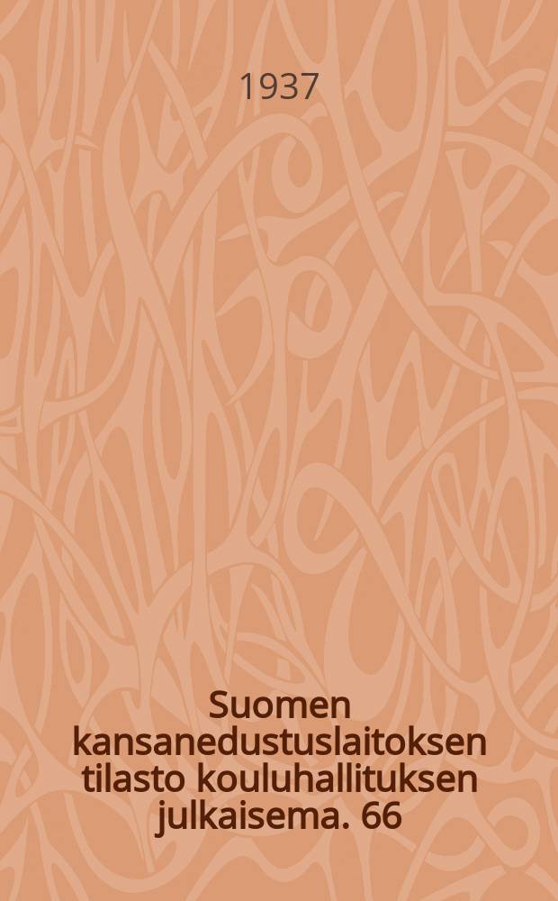 Suomen kansanedustuslaitoksen tilasto kouluhallituksen julkaisema. 66 : Kansanopetustilasto