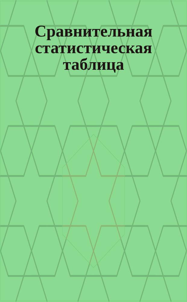 Сравнительная статистическая таблица : (Извлеч. из Готского альманаха на 1854 г. без доп. и изм.)