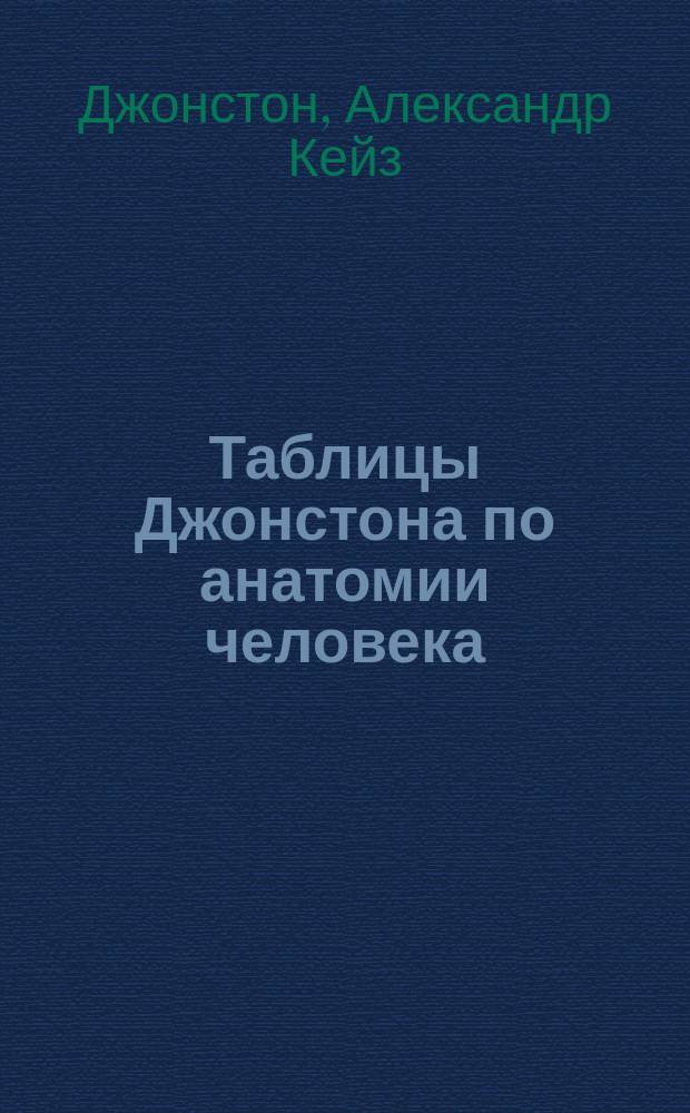 Таблицы Джонстона по анатомии человека