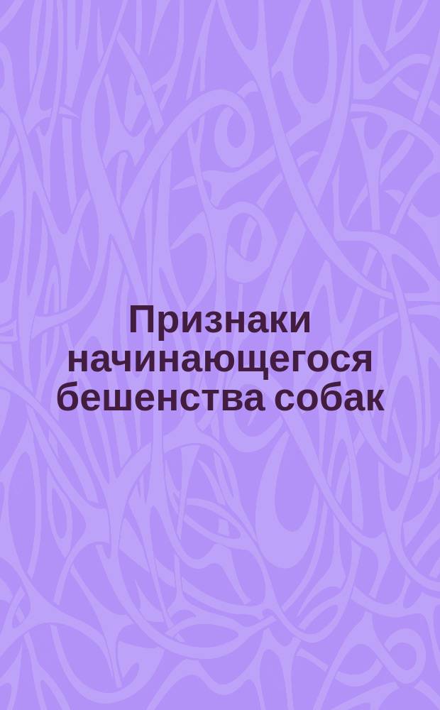 Признаки начинающегося бешенства собак