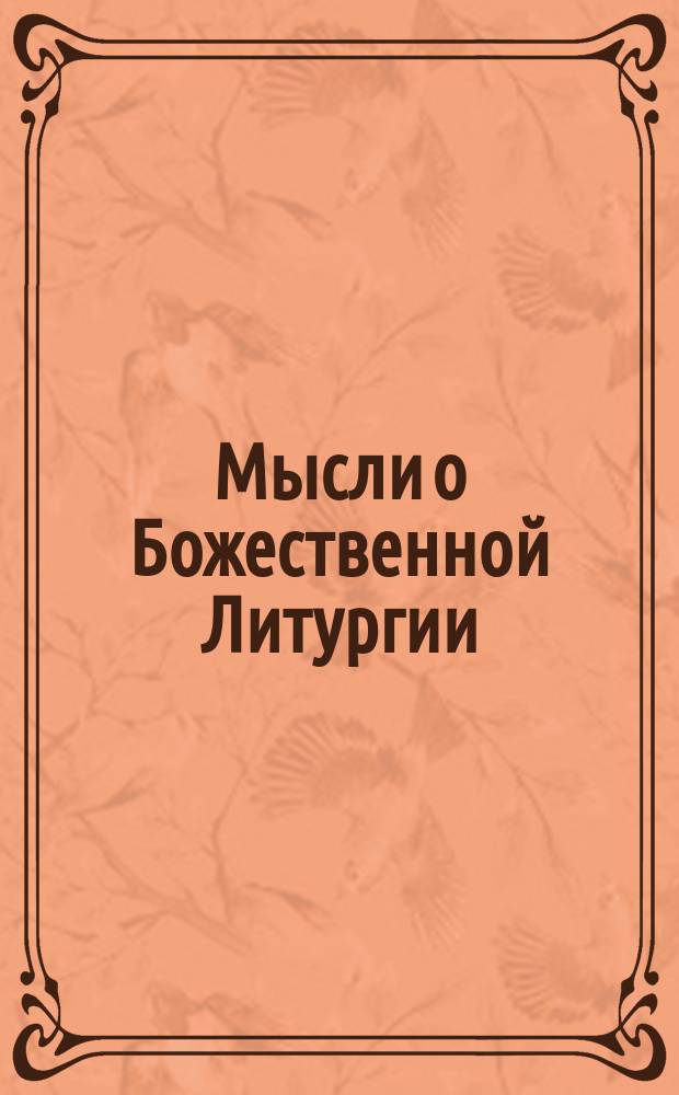 Мысли о Божественной Литургии
