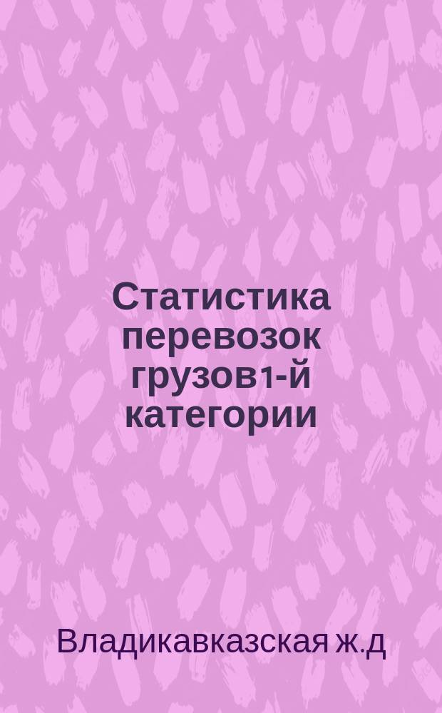 Статистика перевозок грузов 1-й категории (хлебные грузы) по отправлению со станций Владикавказской железной дороги ...