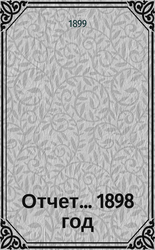 Отчет ... 1898 год