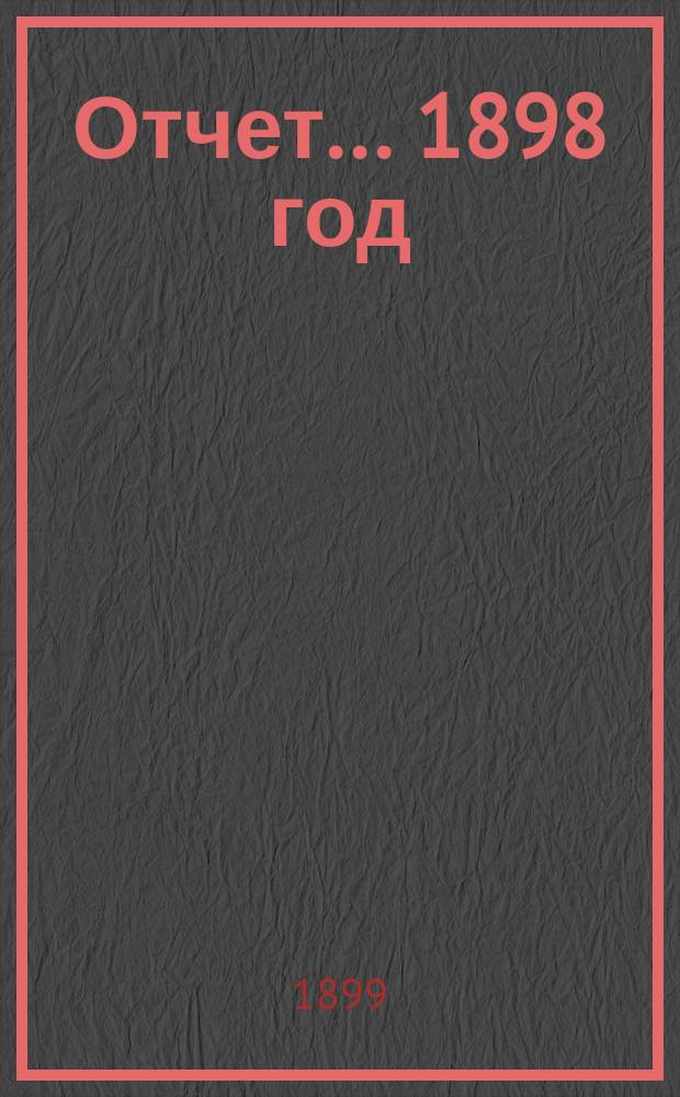 Отчет... 1898 год