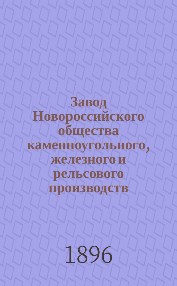 Завод Новороссийского общества каменноугольного, железного и рельсового производств : Описание