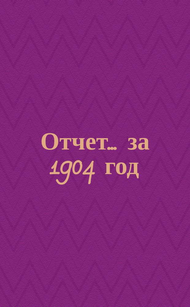 Отчет... ... за 1904 год