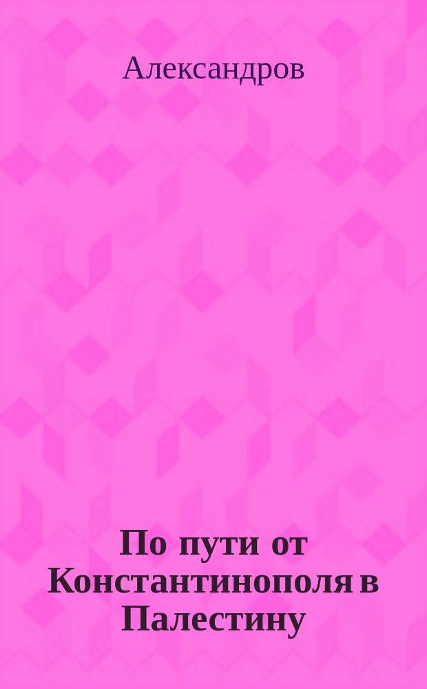 По пути от Константинополя в Палестину : (Для странников ко св. местам)