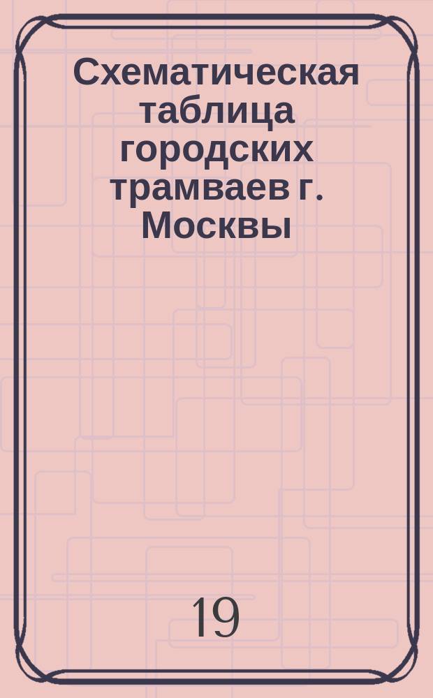 Схематическая таблица городских трамваев [г. Москвы