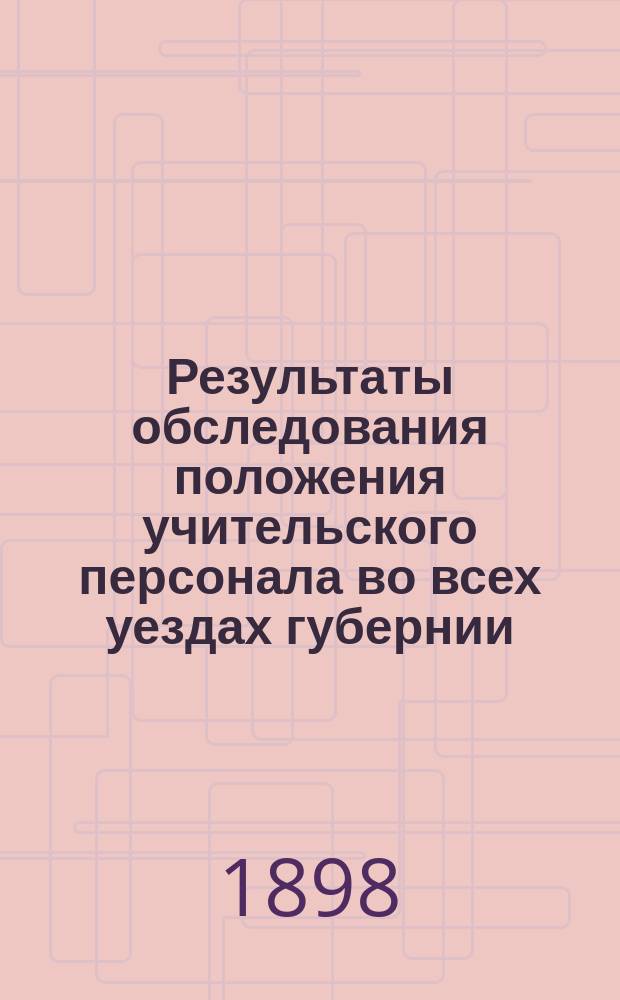 [Результаты обследования положения учительского персонала во всех уездах губернии] : В Псковское губ. земское собрание