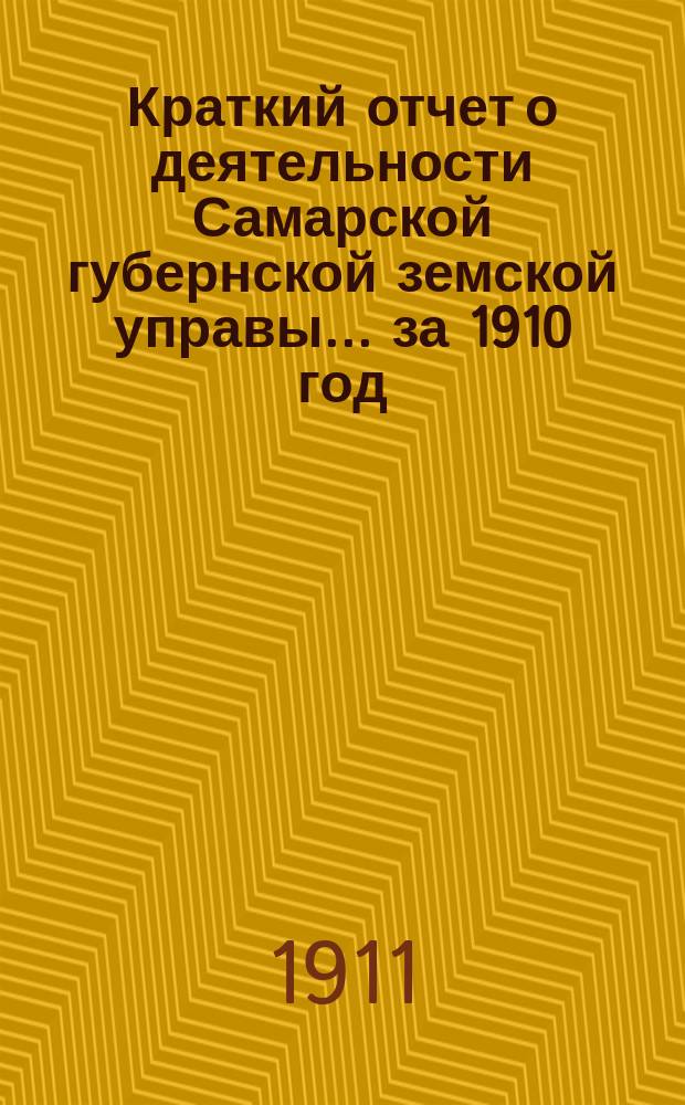 Краткий отчет о деятельности Самарской губернской земской управы... за 1910 год