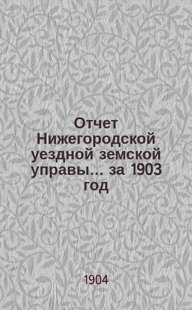 Отчет Нижегородской уездной земской управы... за 1903 год