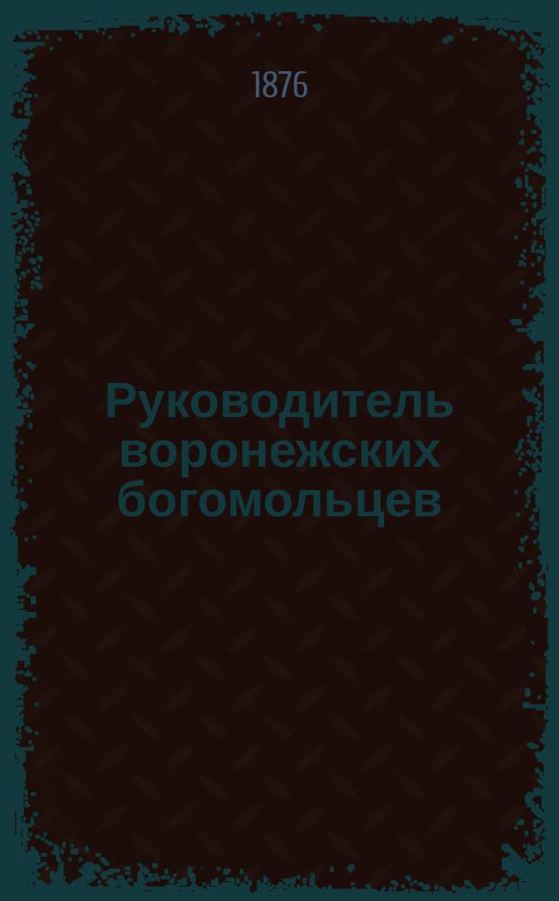 Руководитель воронежских богомольцев