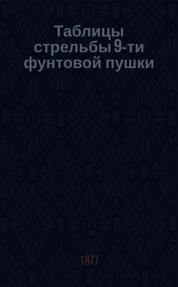 Таблицы стрельбы 9-ти фунтовой пушки