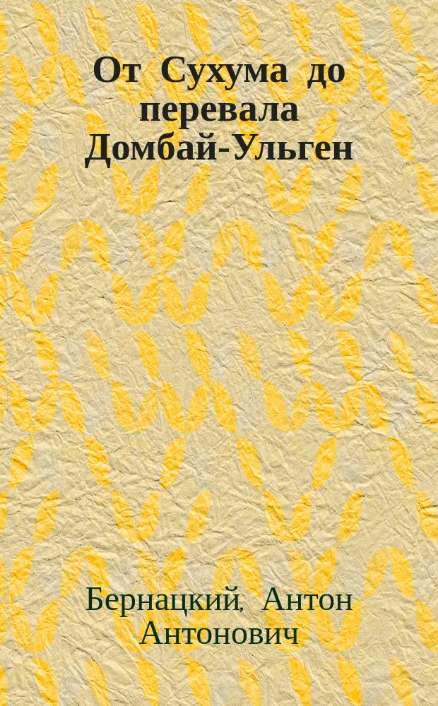 От Сухума до перевала Домбай-Ульген