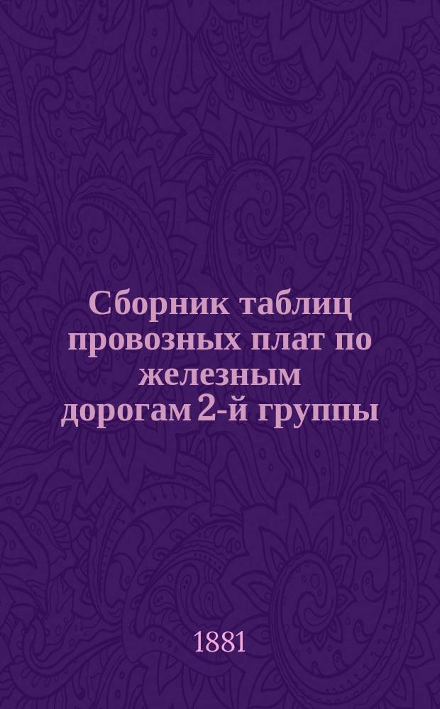 Сборник таблиц провозных плат по железным дорогам 2-й группы : Изд. 1881 г