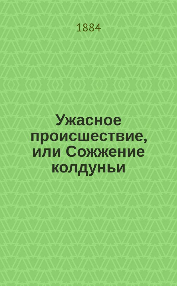 Ужасное происшествие, или Сожжение колдуньи
