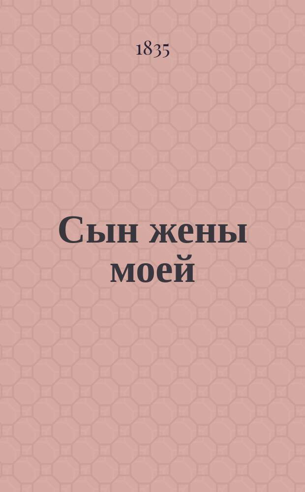 Сын жены моей : Роман Пер. с фр. Ч. 1-2. Ч. 2