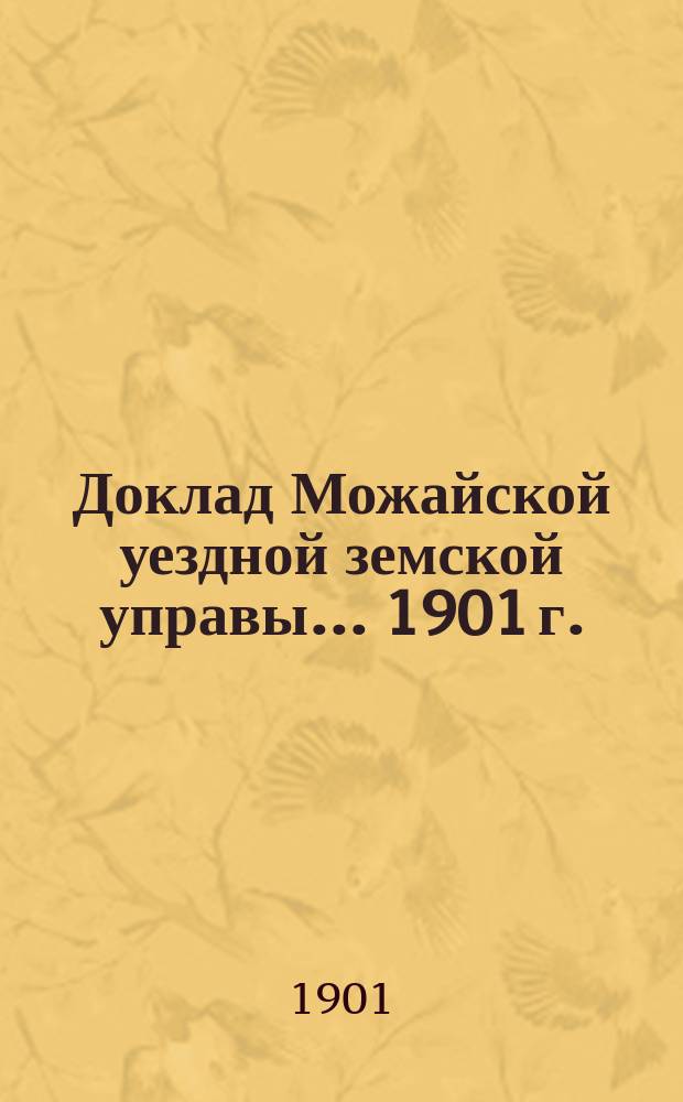 Доклад Можайской уездной земской управы... 1901 г. : 1901 г. ...по поводу приспособления старого здания Можайской городской земской больницы под помещение Уездной управы