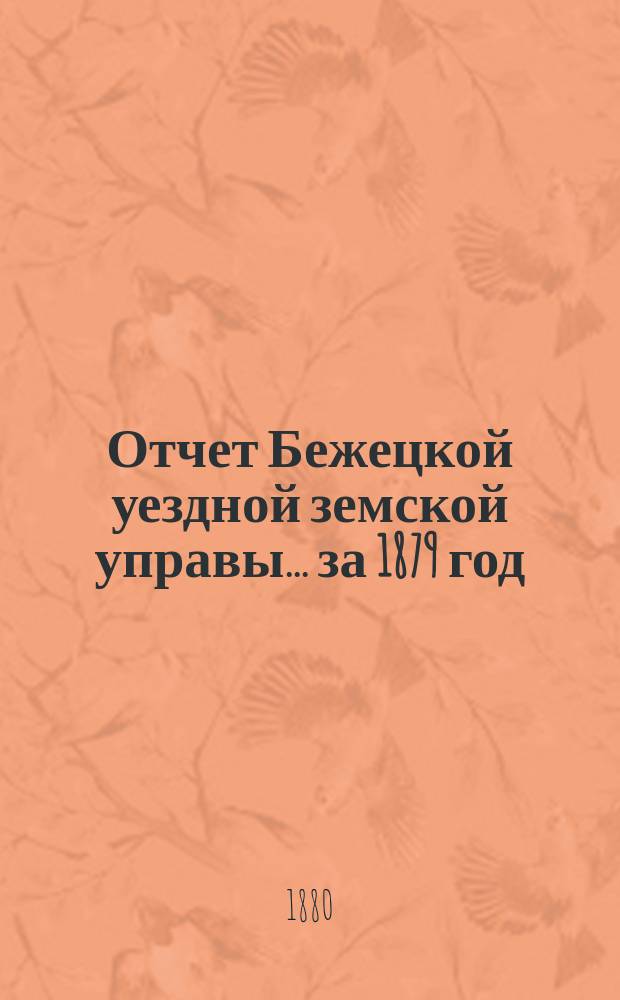 Отчет Бежецкой уездной земской управы... за 1879 год